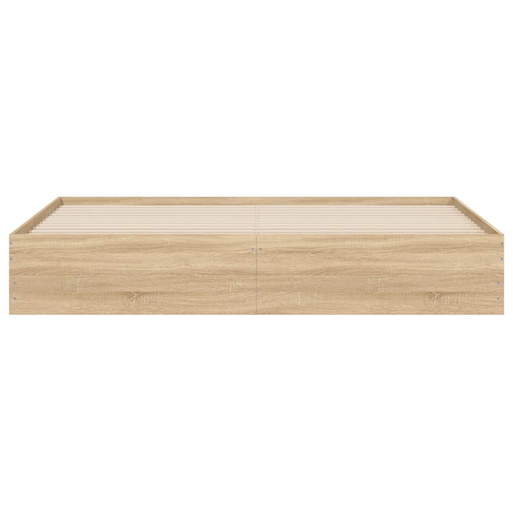 sengeramme med skuffer 160x200 cm konstrueret træ sonoma-eg