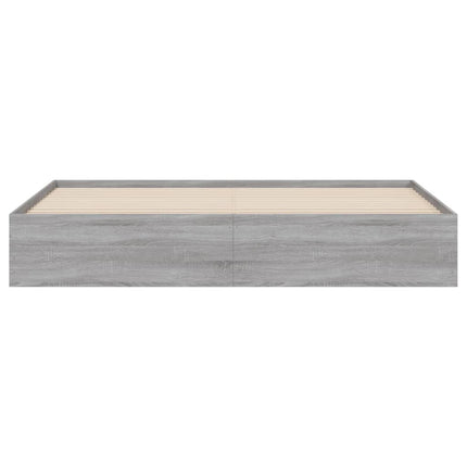 sengeramme med skuffer 160x200 cm konstrueret træ grå sonoma-eg