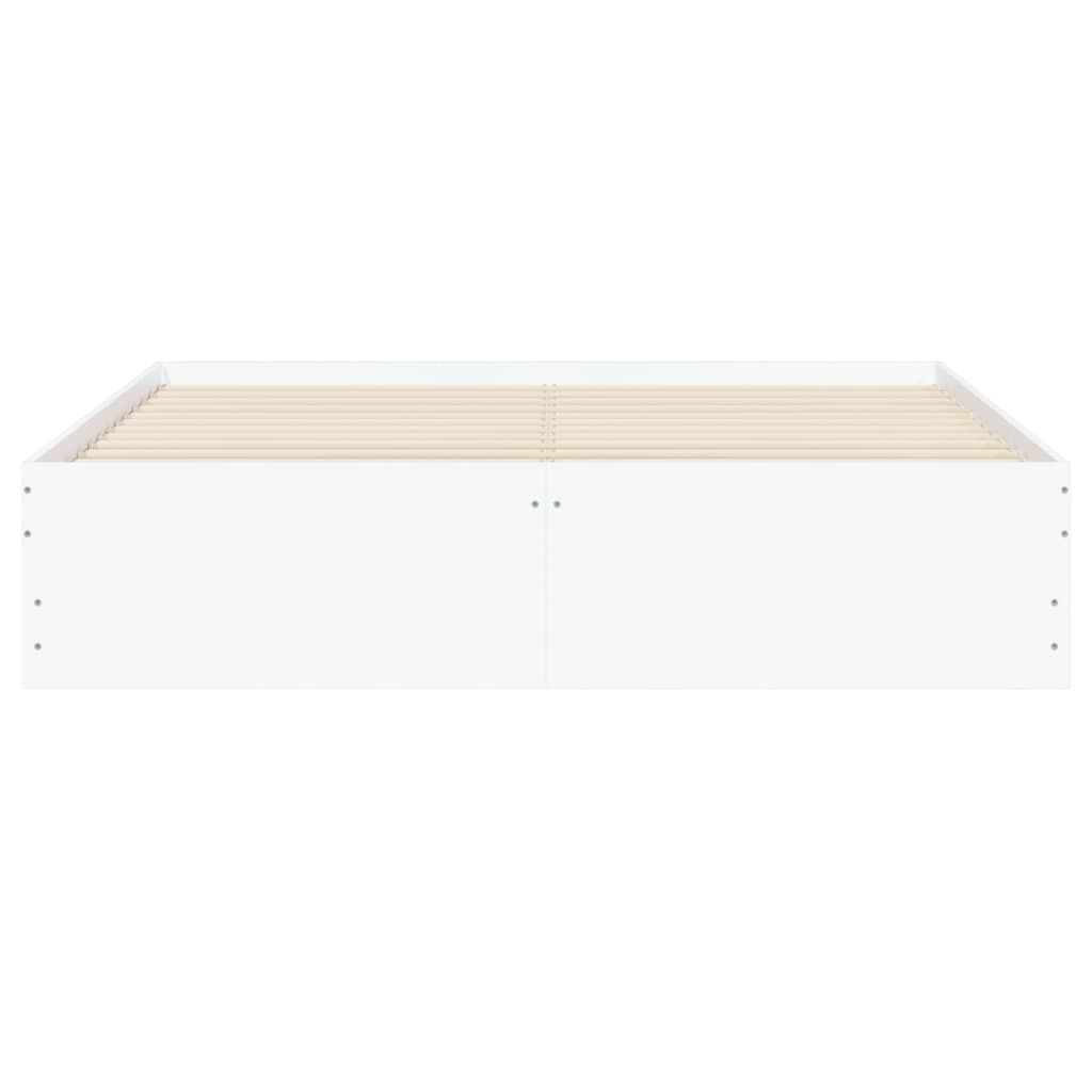 sengeramme med skuffer 150x200 cm konstrueret træ hvid