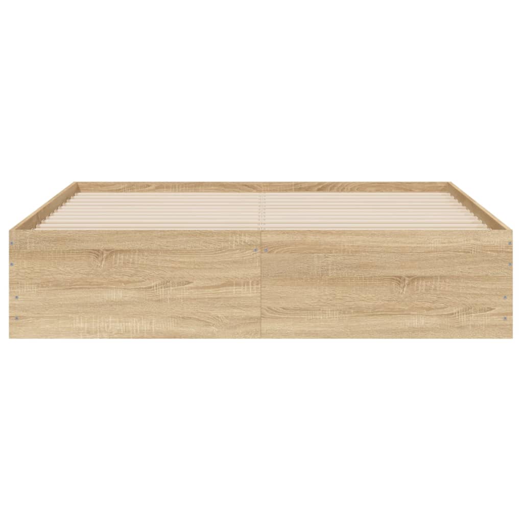 sengeramme med skuffer 140x200 cm konstrueret træ sonoma-eg