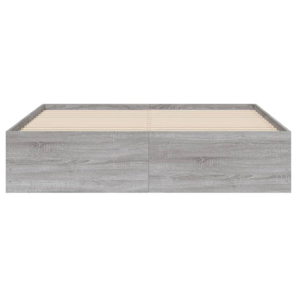sengeramme med skuffer 140x200 cm konstrueret træ grå sonoma-eg