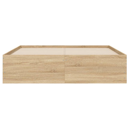 sengeramme med skuffer 120x200 cm konstrueret træ sonoma-eg