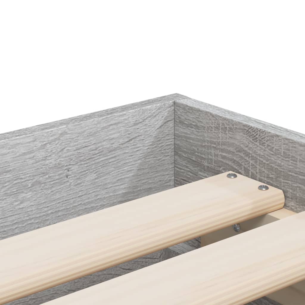 sengeramme med skuffer 100x200 cm konstrueret træ grå sonoma-eg