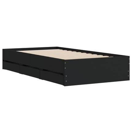 sengeramme 90x200 cm konstrueret træ sort