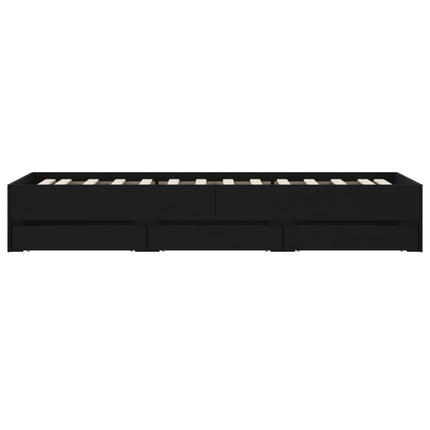 sengeramme 90x200 cm konstrueret træ sort