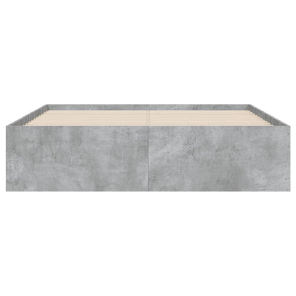 sengeramme med skuffer 135x190 cm konstrueret træ betongrå
