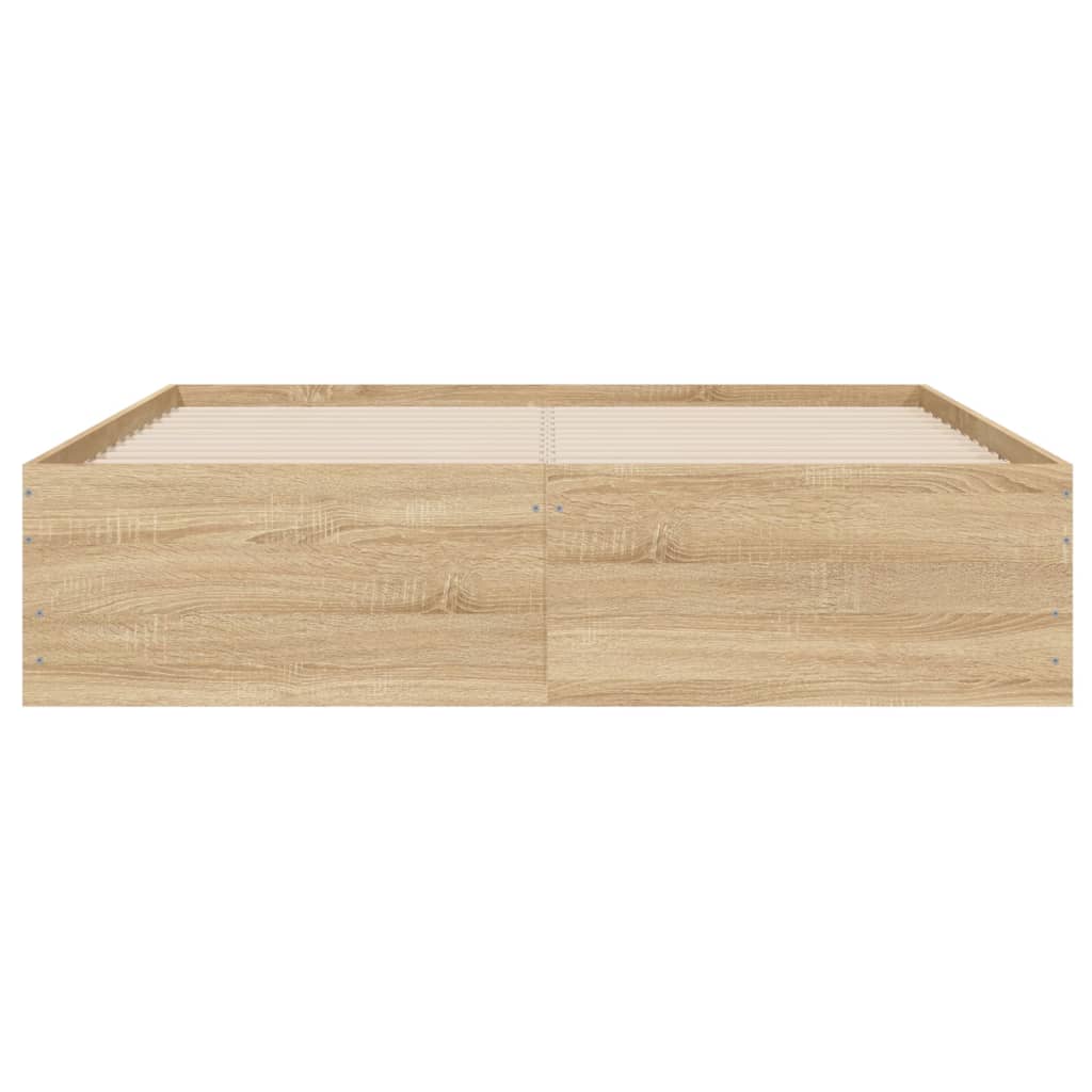 sengeramme med skuffer 120x190 cm konstrueret træ sonoma-eg