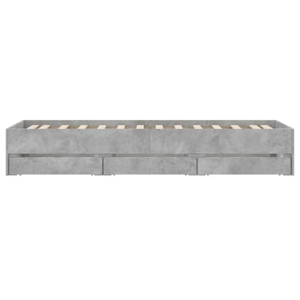 sengeramme med skuffer 90x190 cm konstrueret træ betongrå