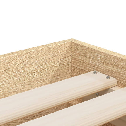 sengeramme med skuffer 75x190 cm konstrueret træ sonoma-eg