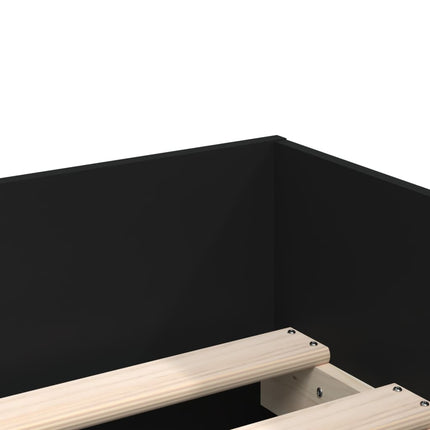 sengeramme med skuffer 100x200 cm sort