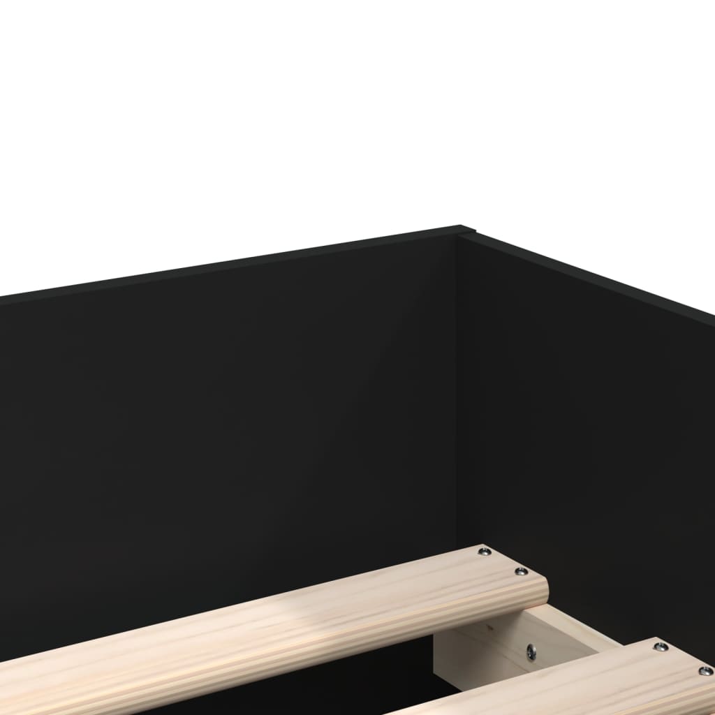 sengeramme med skuffer 100x200 cm sort
