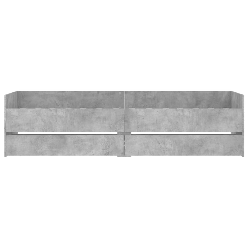 sengeramme med skuffer 100x200 cm betongrå