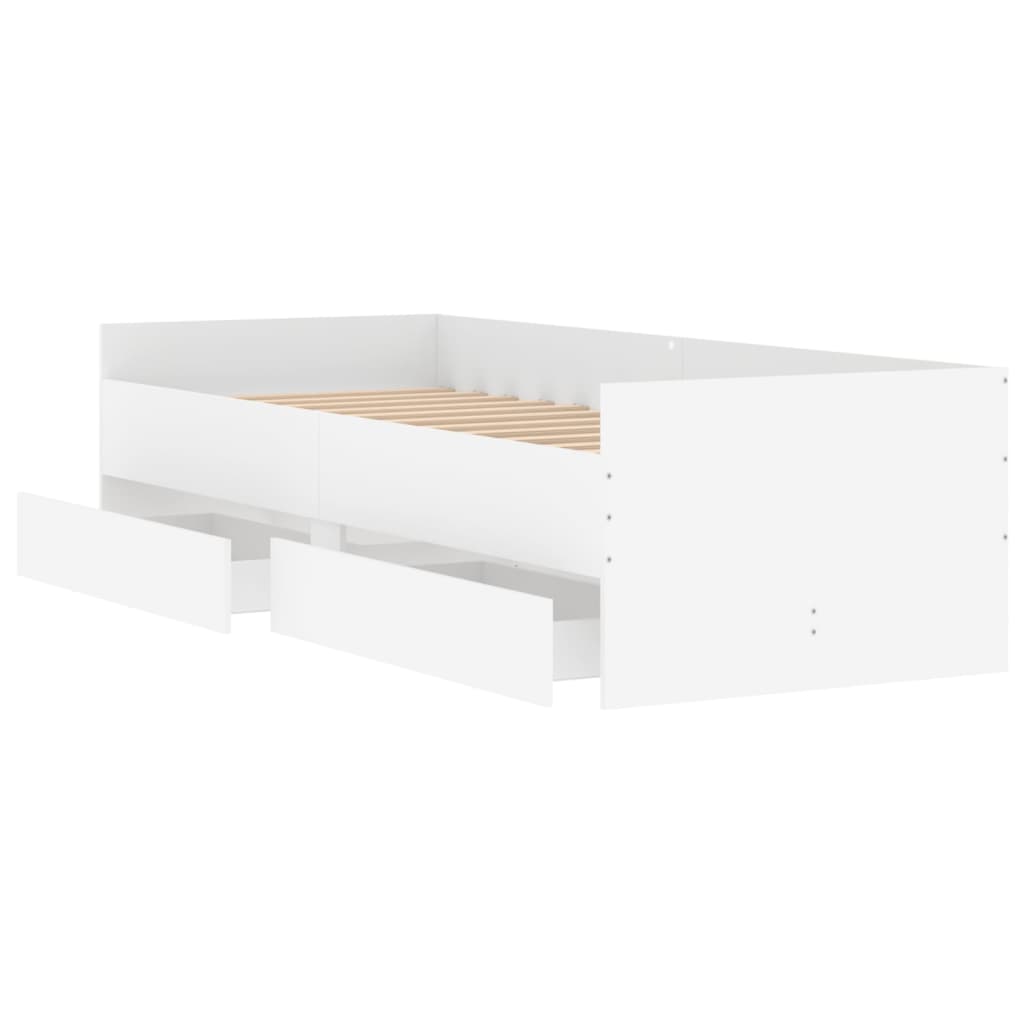 sengeramme med skuffer 90x200 cm hvid