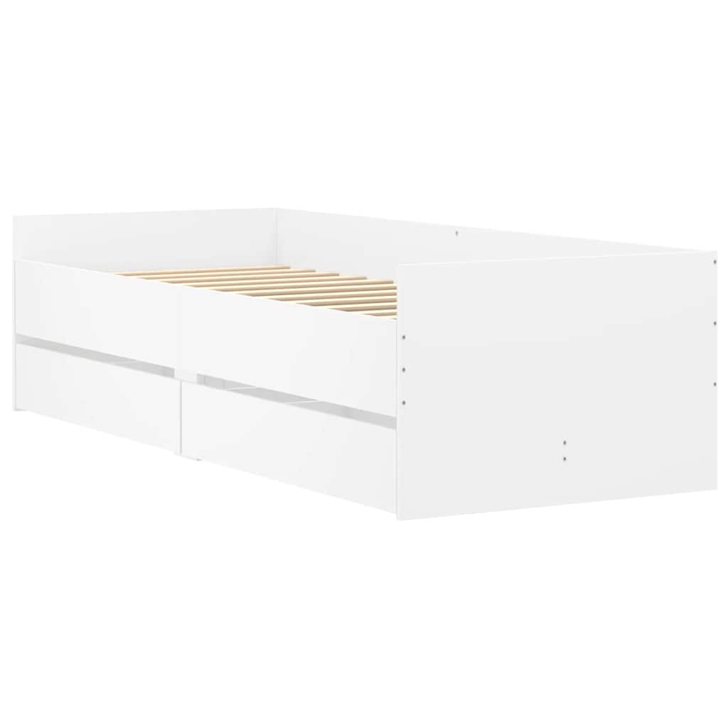 sengeramme med skuffer 90x190 cm hvid