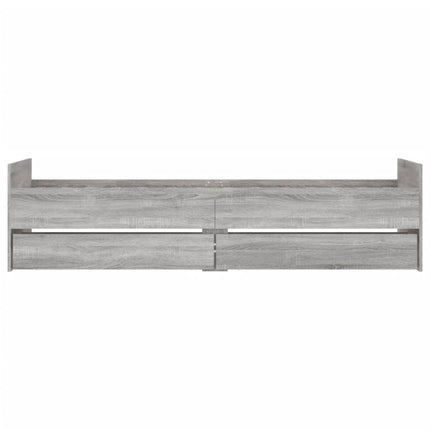 sengeramme med skuffer 90x190 cm grå sonoma-eg