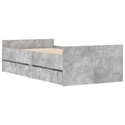 sengeramme med skuffer 75x190 cm Small Single betongrå
