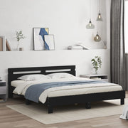 sengeramme med sengegavl 160x200 cm konstrueret træ sort