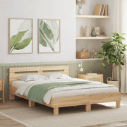 sengeramme med sengegavl 150x200 cm konstrueret træ sonoma-eg