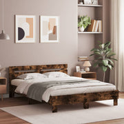 sengeramme med sengegavl 150x200 cm konstrueret træ røget eg