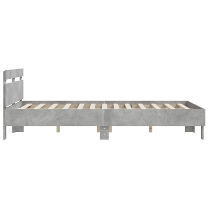sengeramme med sengegavl 140x200 cm konstrueret træ betongrå