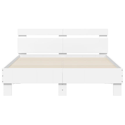 sengeramme med sengegavl 120x200 cm konstrueret træ hvid