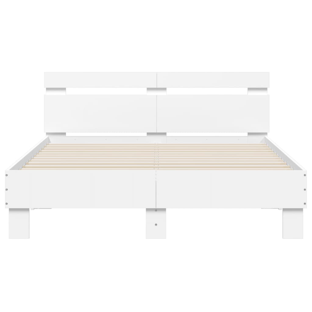 sengeramme med sengegavl 120x200 cm konstrueret træ hvid