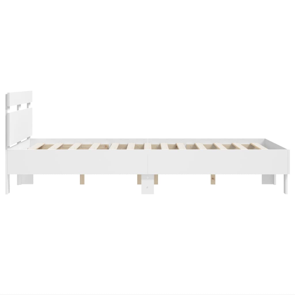 sengeramme med sengegavl 120x200 cm konstrueret træ hvid