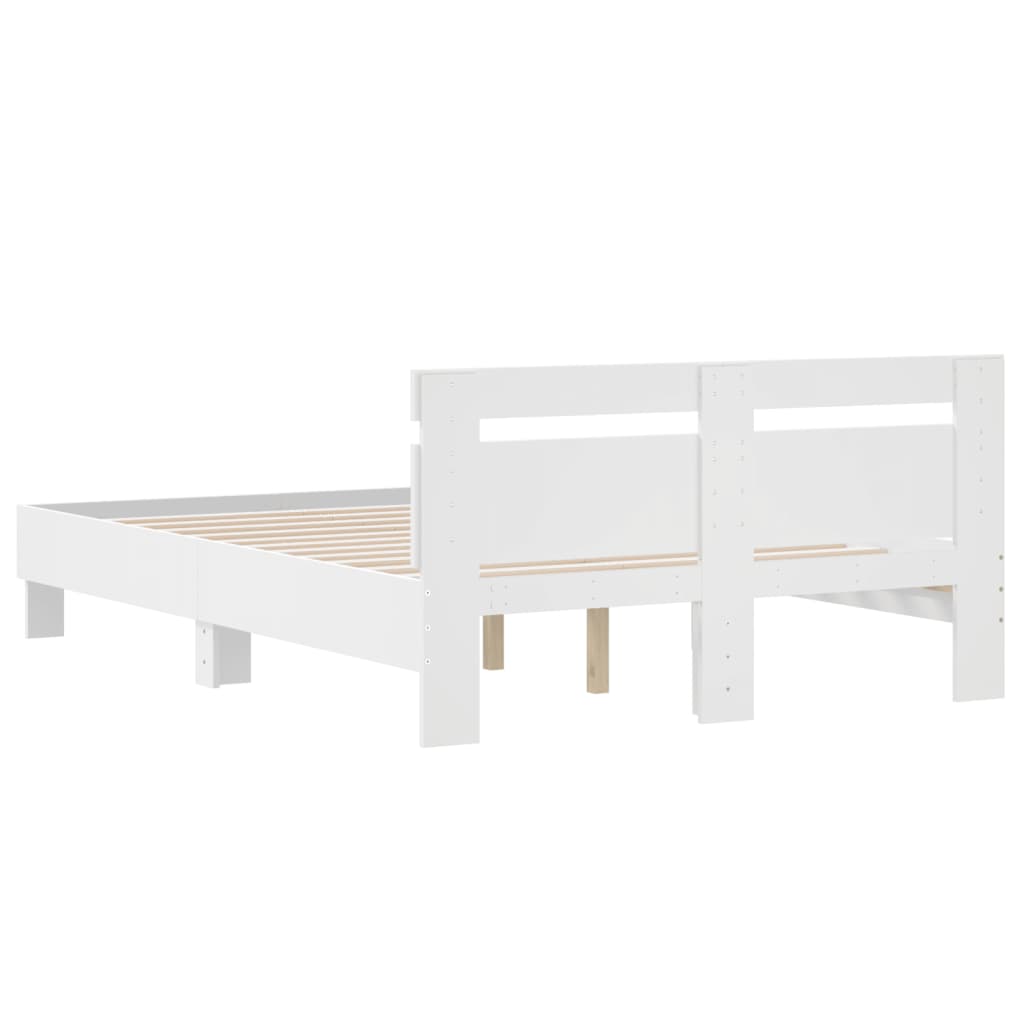 sengeramme med sengegavl 120x200 cm konstrueret træ hvid