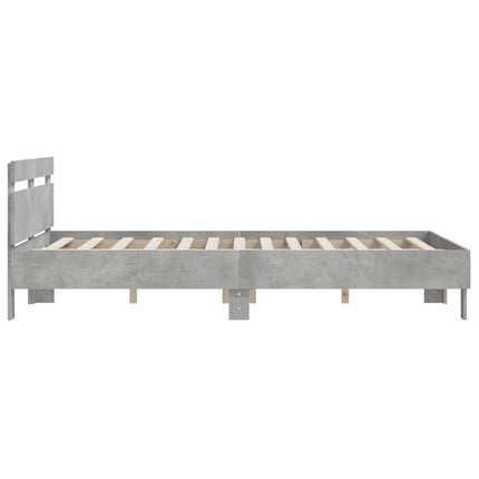 sengeramme med sengegavl 140x190 cm konstrueret træ betongrå