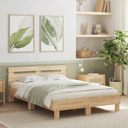 sengeramme med sengegavl 135x190 cm konstrueret træ sonoma-eg