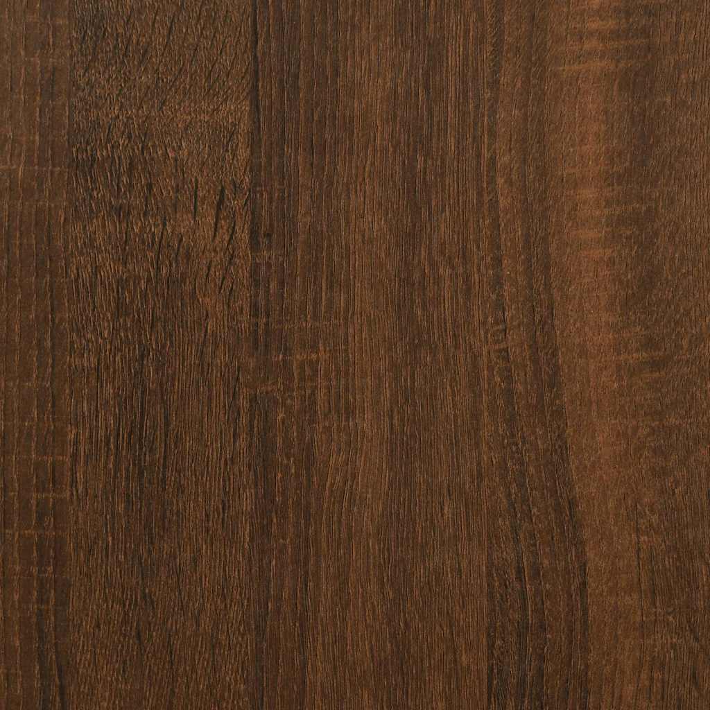 sengeramme med sengegavl 135x190 cm konstrueret træ brunt eg
