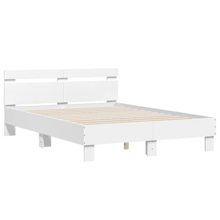 sengeramme med sengegavl 120x190 cm konstrueret træ hvid