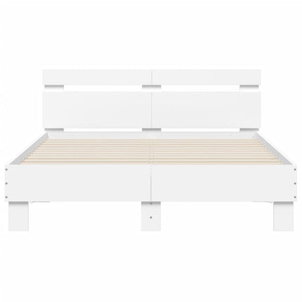sengeramme med sengegavl 120x190 cm konstrueret træ hvid