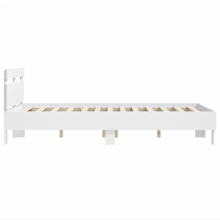 sengeramme med sengegavl 120x190 cm konstrueret træ hvid