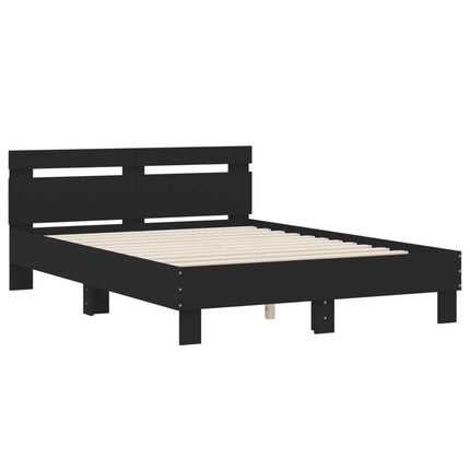 sengeramme med sengegavl 120x190 cm konstrueret træ sort