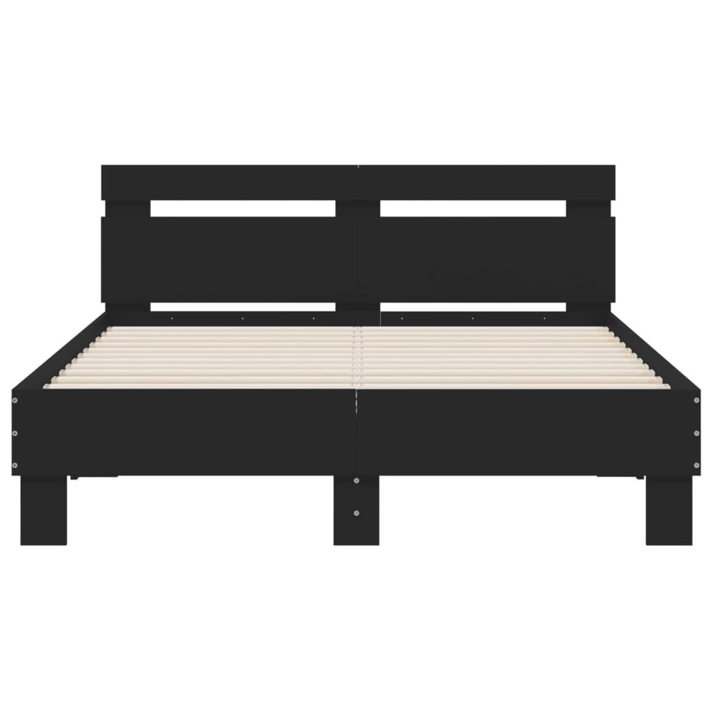 sengeramme med sengegavl 120x190 cm konstrueret træ sort