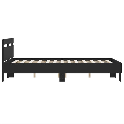 sengeramme med sengegavl 120x190 cm konstrueret træ sort