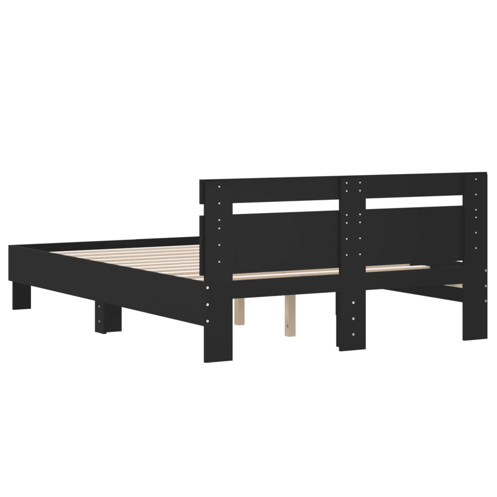 sengeramme med sengegavl 120x190 cm konstrueret træ sort