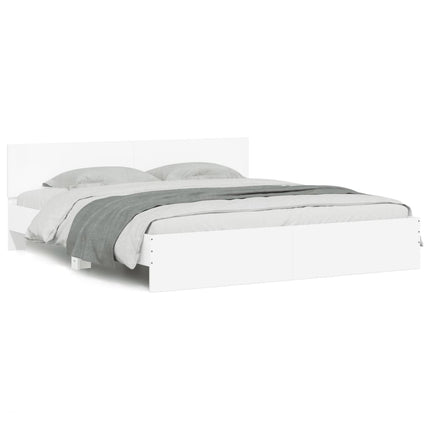 sengeramme med sengegavl 200x200 cm hvid