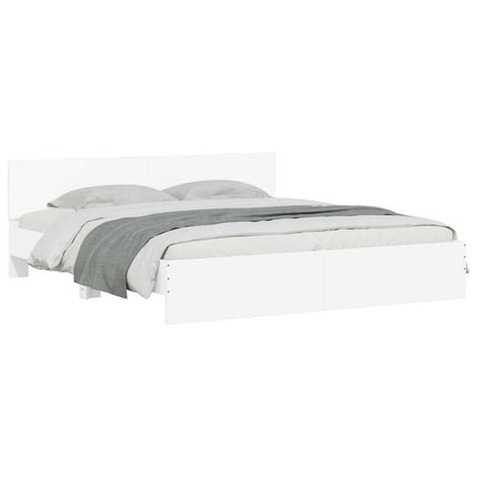 sengeramme med sengegavl 200x200 cm hvid