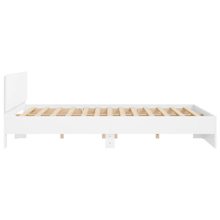 sengeramme med sengegavl 200x200 cm hvid