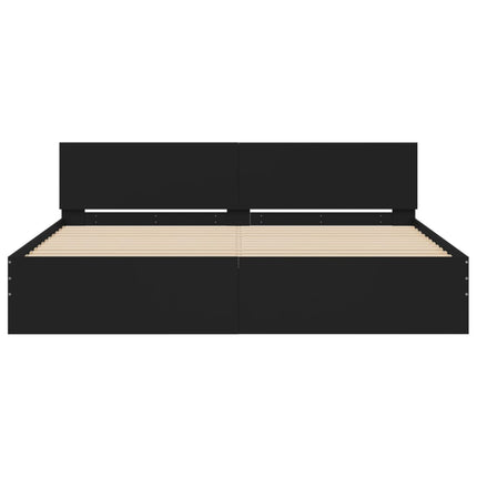 sengeramme med sengegavl 200x200 cm sort