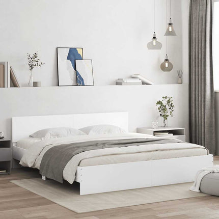sengeramme med sengegavl 180x200 cm hvid