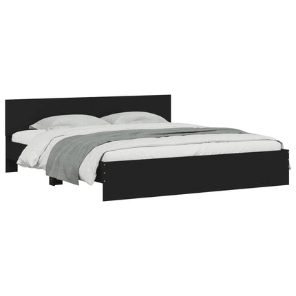sengeramme med sengegavl 180x200 cm sort