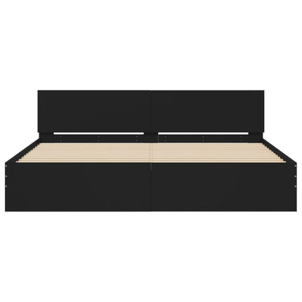 sengeramme med sengegavl 180x200 cm sort