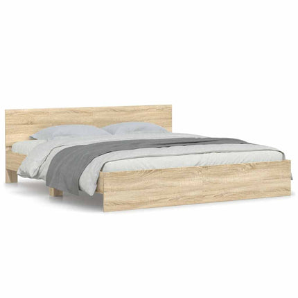 sengeramme med sengegavl 180x200 cm sonoma-eg