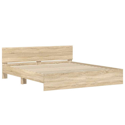 sengeramme med sengegavl 180x200 cm sonoma-eg