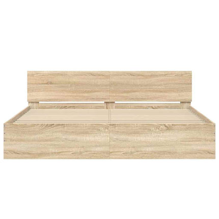 sengeramme med sengegavl 180x200 cm sonoma-eg