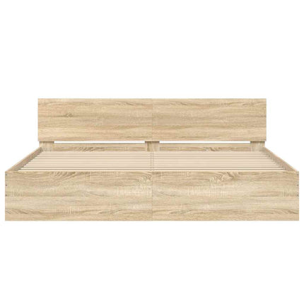 sengeramme med sengegavl 180x200 cm sonoma-eg