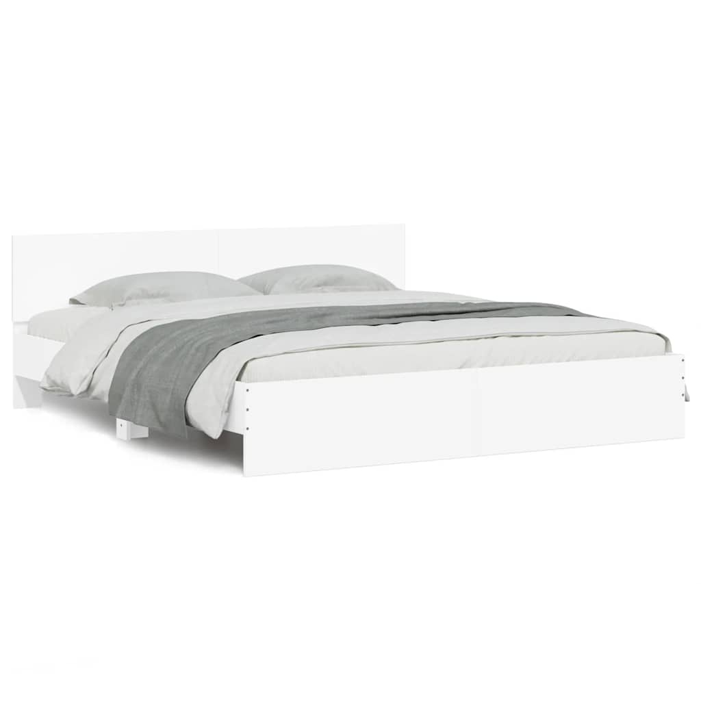 sengeramme med sengegavl 160x200 cm hvid